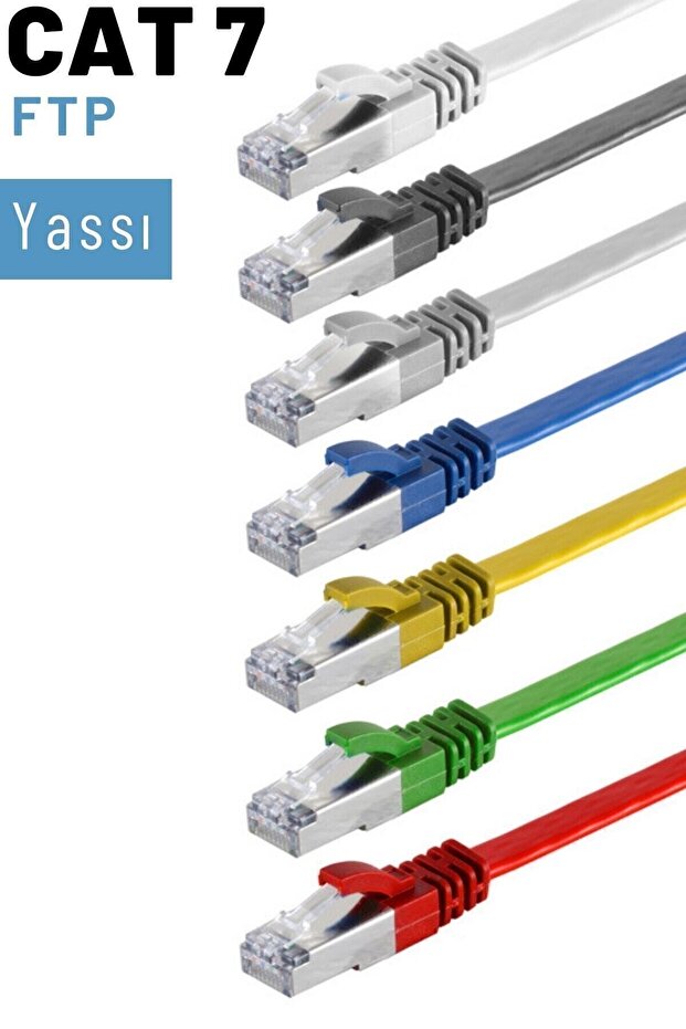 Siyah Cat7 Yassı Ftp Ethernet Network Kablosu 2 m - 2