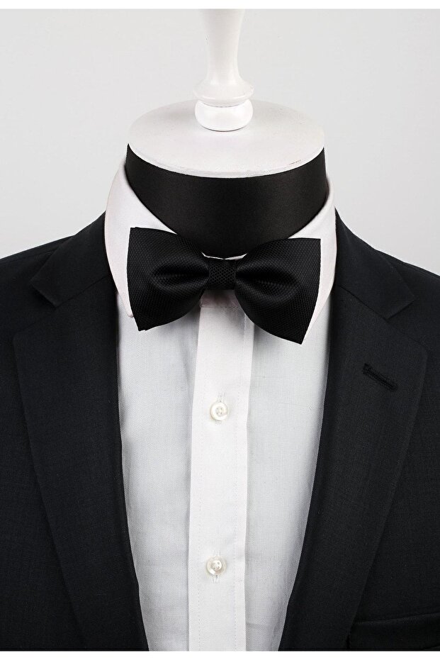 ربطة عنق سوداء منقوشة ذاتيًا P488 - 3