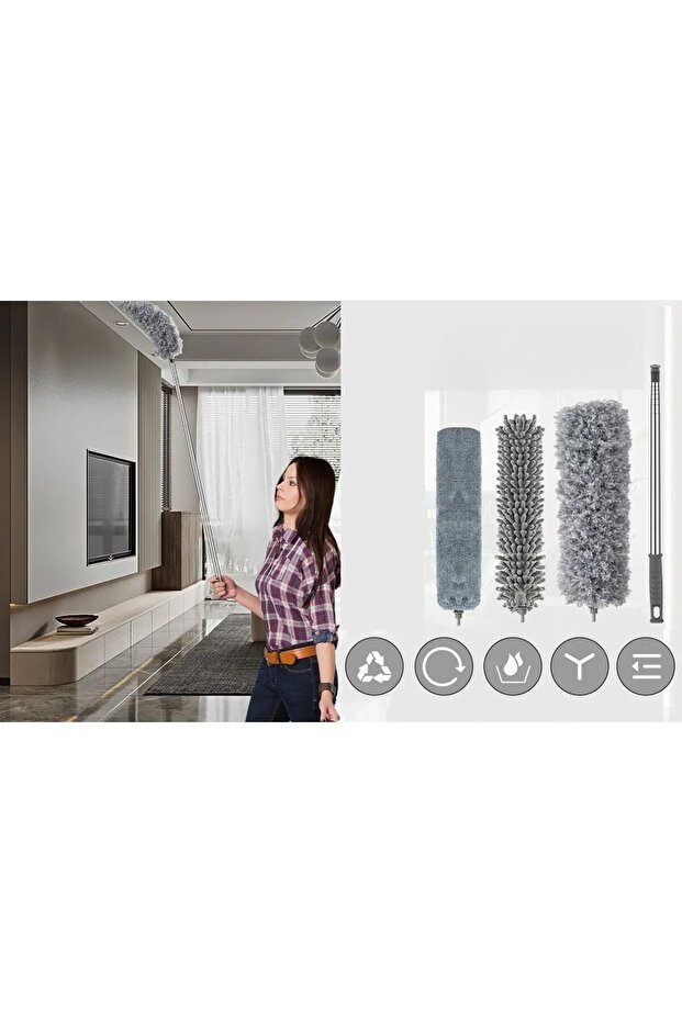 مجموعة إزالة الغبار الوظيفية التلسكوبية ذات 3 رؤوس - 2