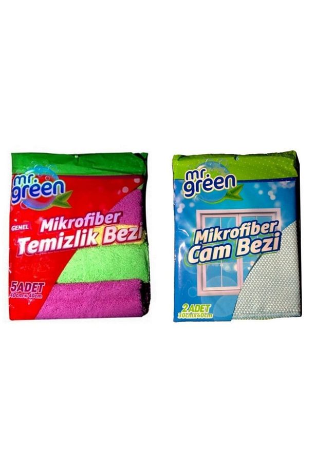 Temizlik Bezi Mikrofiber Temizlik Bezi ( 5 Adet) Hediyesi Mikro Fiber Cam Bezi 2'li - 1