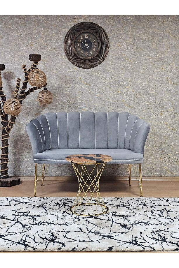 İkili Gold Kaplama Tel Ayak Papatya Çay Seti Koltuk Takımı , Balkon, Salon, Ofis, Cafe Koltuk Takımı - 1