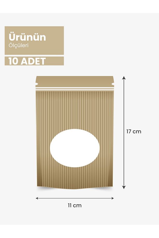 Kağıt Görünümlü Kilitli Saklama Poşeti, Midi Boy (11X17 CM) / 10 Adet - 200 ml - 4