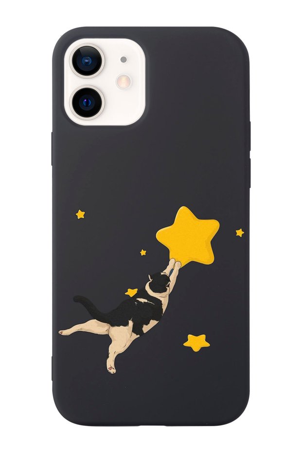 iPhone 12 Compatible Cat Patterned Suede Silicone Launch Phone Case