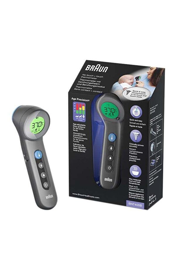 No Touch Thermometer Fast 2 second reading, Age precision, color-coded, Silent mode - BNT400B - 6