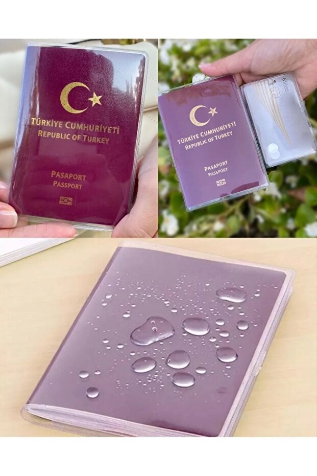 Unicorn Patterned Transparent PVC Passport Case with Pocket and Compatible for the Country - 2