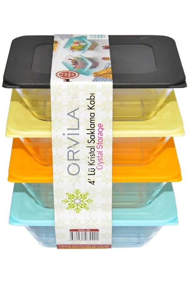 4-Piece Prism Rectangular Storage Container Compatible with Microwave and Diffuse - 2