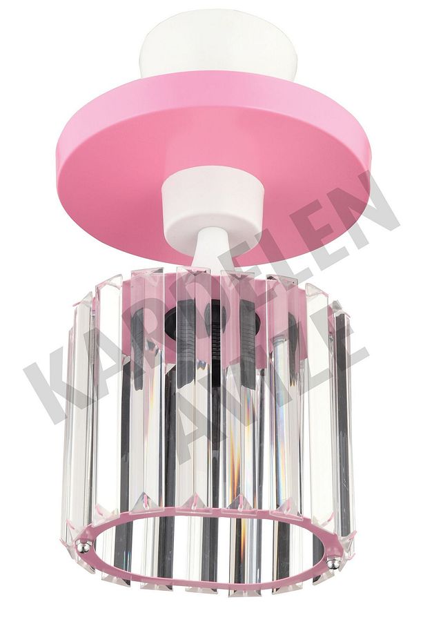 Pembe Tekli Tepsi  Kristal  Taşlı Aşağı Bakan Lüks Avize - 5