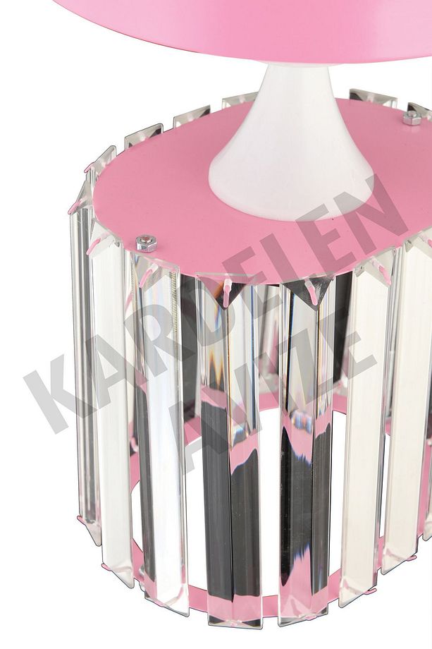 Pembe Tekli Tepsi  Kristal  Taşlı Aşağı Bakan Lüks Avize - 7