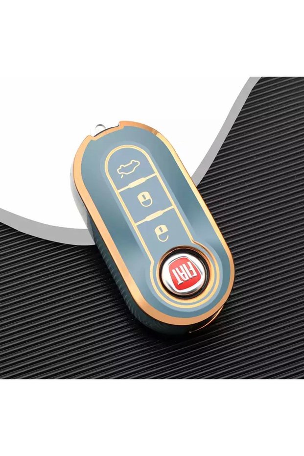 Fiat-doblo-fiorino-punto-bravo-500-ducato-panda Tpu Material Gray Key Case (3 KEYS)