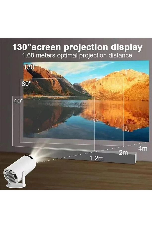 Taşınabilir Omaze Sinema Projektörü 1280 * 720p Ev Sineması Bluetooth Android 11 Akıllı Projeksiyon - 4