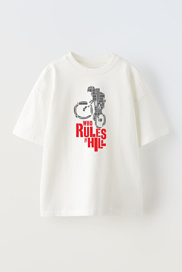 White Oversize Cotton - Who Rules Motor Printed Unisex T-shirt