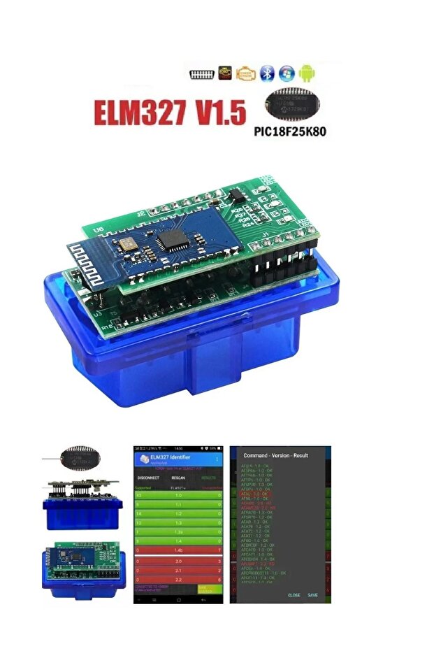 V1.5 Çift Anakart Obd2 Bluetooth Pıc18f25k80 Torque Car Scanner Android Işletim Sistemi Uyumlu - 3