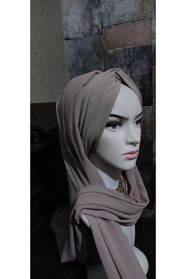 Meryemcebone Vizon Rengi Bone Şal - 1