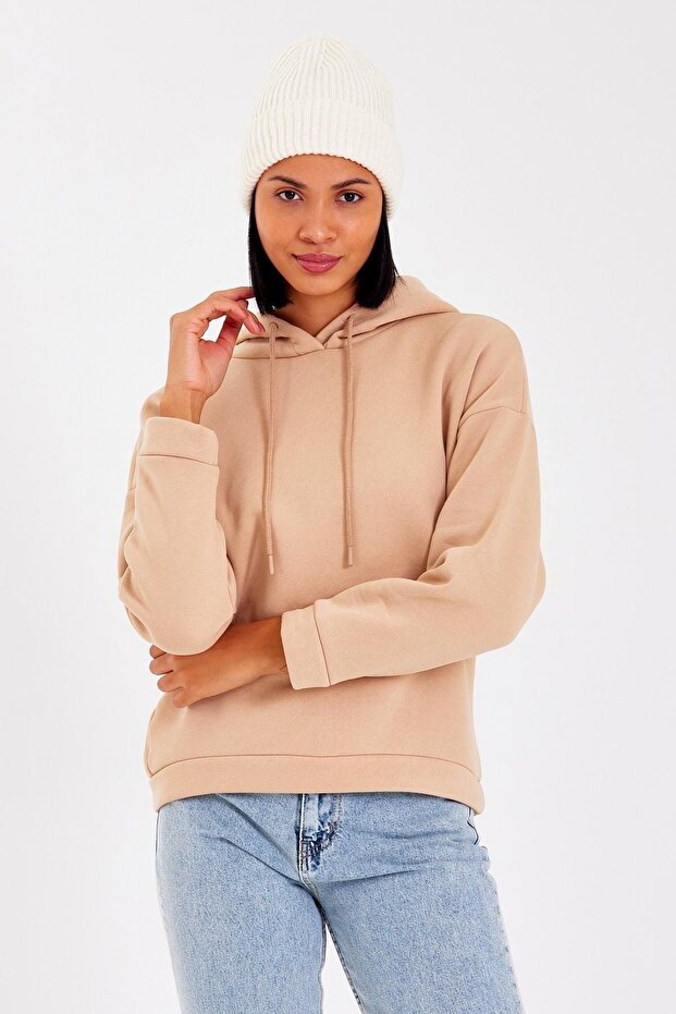 Kadın Kapüşonlu Sweatshirt - 4