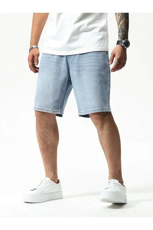 Regular Fit Buz Mavi Erkek Şort - 1
