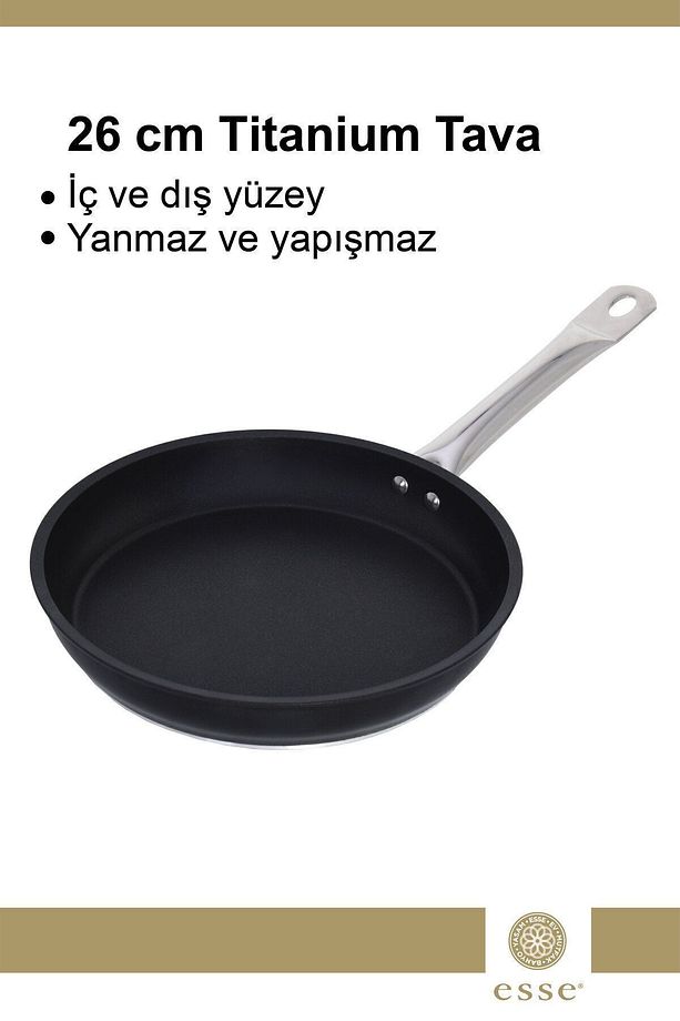 Pro Titanium Tava Tencere Pişirme Seti 7 Parça Siyah E0022 - 4