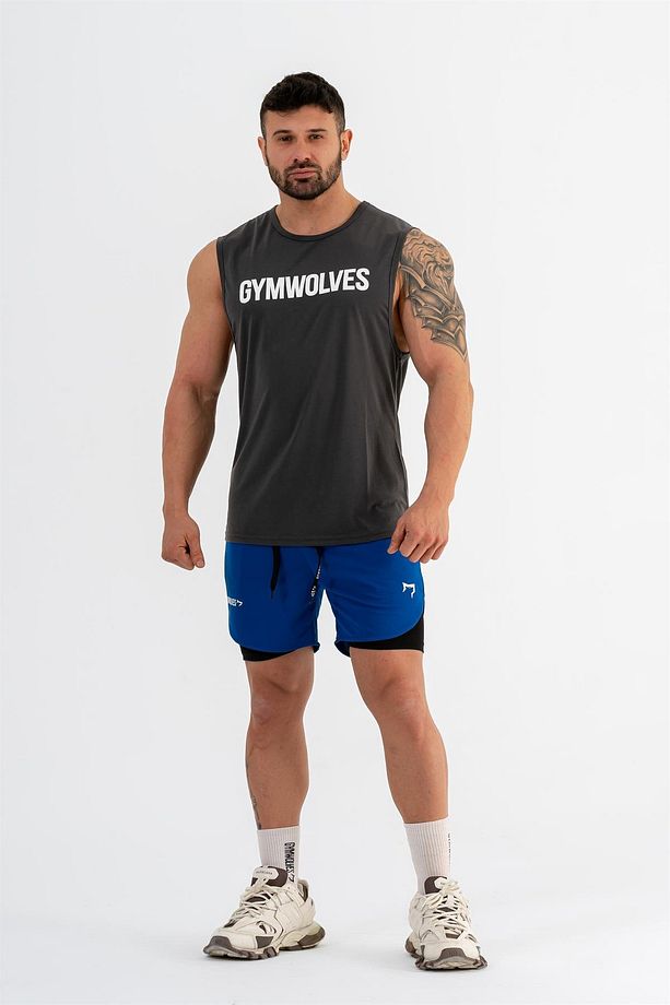Erkek Spor Şort Çift Katmanlı | Saks | Comfortable Serisi | - 4