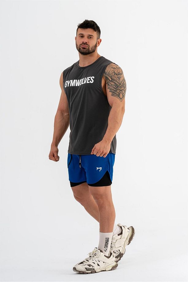 Erkek Spor Şort Çift Katmanlı | Saks | Comfortable Serisi | - 7