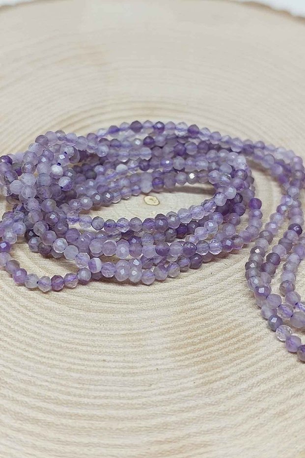 Bracelet with Amethyst Stone, Half Strand 2mm (17cm in Length)