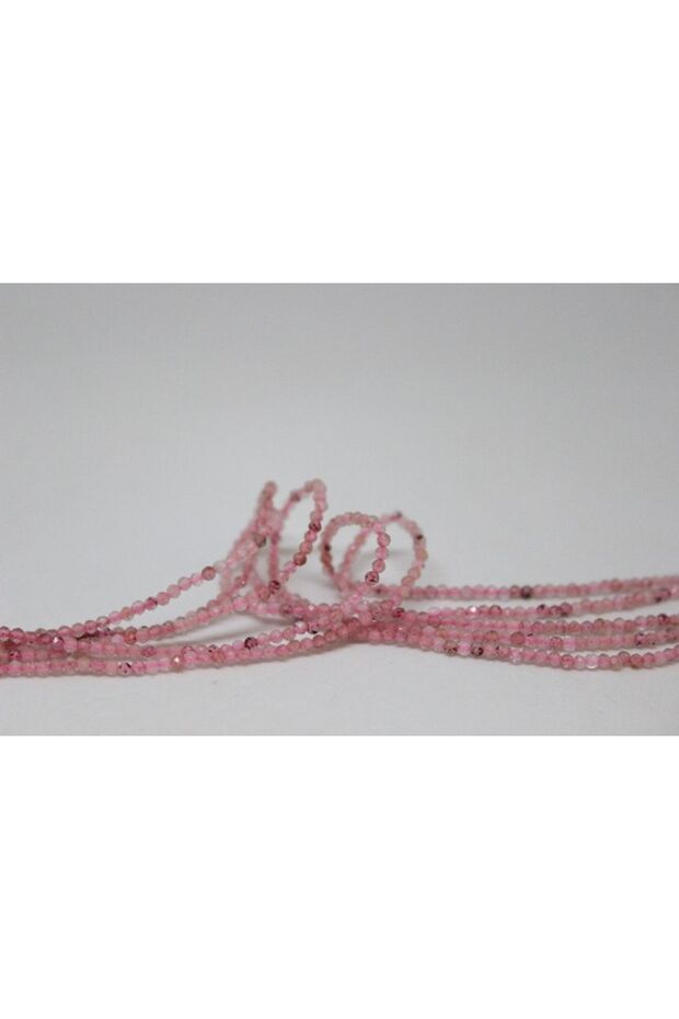 Bracelet Long Pink Quartz Stone Half Strand 2mm (17cm in Length)