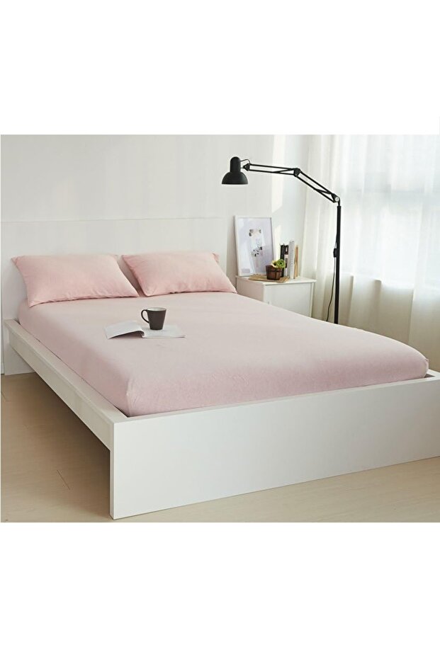 Powder Color Single Elastic Sheet and Pillowcase - 1