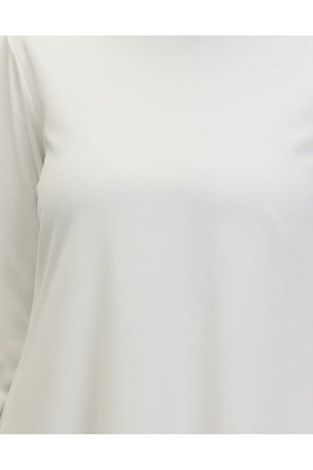 White Tunic - Simple, Soft, Elastic Cuff and Spring Summer - 3