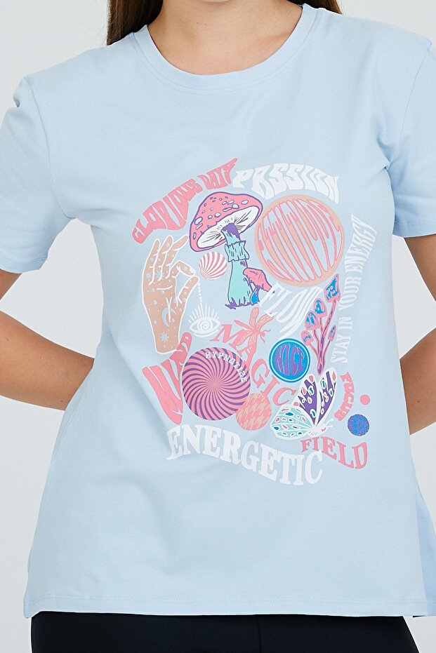 بودرة زرقاء أساسية مطبوعة من الأمام - 2