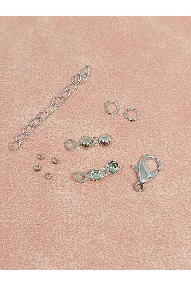 Rhodium Plated Jewelry Clasp Set / 2 pieces (52452)