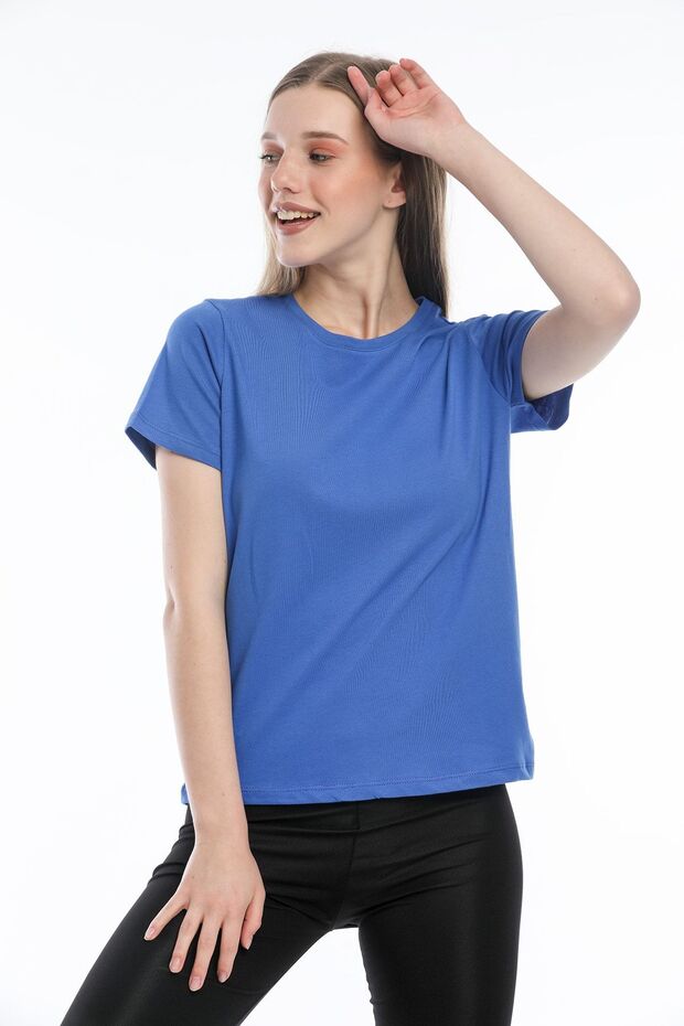 Μπλουζάκι Saks Blue Cotton Basic - 2
