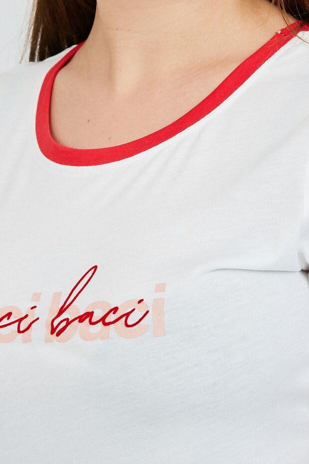 Ecru طاقم الرقبة كم مزدوج مطوية الأساسية - 2