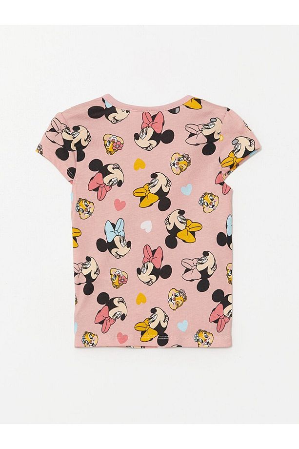 LCW Bisiklet Yaka Kısa Kollu Minnie Mouse Baskılı Kız Bebek Pijama Takımı - 6