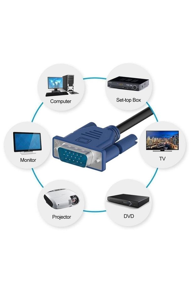 Hadron Hd4034 Vga Kablosu Ekran Lcd Monitör Projeksiyon Bağlantı Kablosu - Çift Filtreli - 1.5 Metre - 3