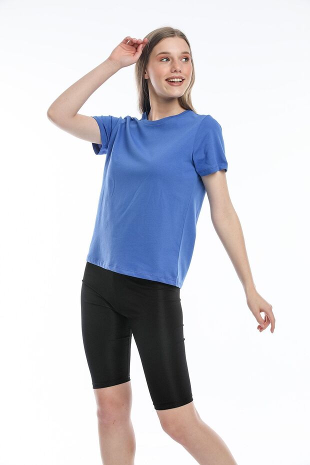 Μπλουζάκι Saks Blue Cotton Basic - 3