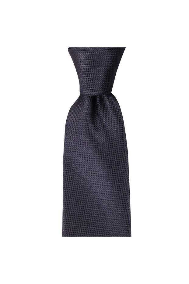 Men's Dark Gray Colored 8 cm Wide Tie with Handkerchief