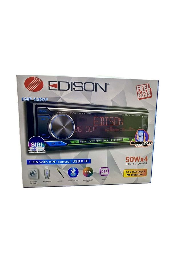Edison ED-92DSP App Control+Usb+Dsp+Bluetooth+Multicolor+FM+Aux+4x50 Watt Oto Teyp Uyumlu - 1