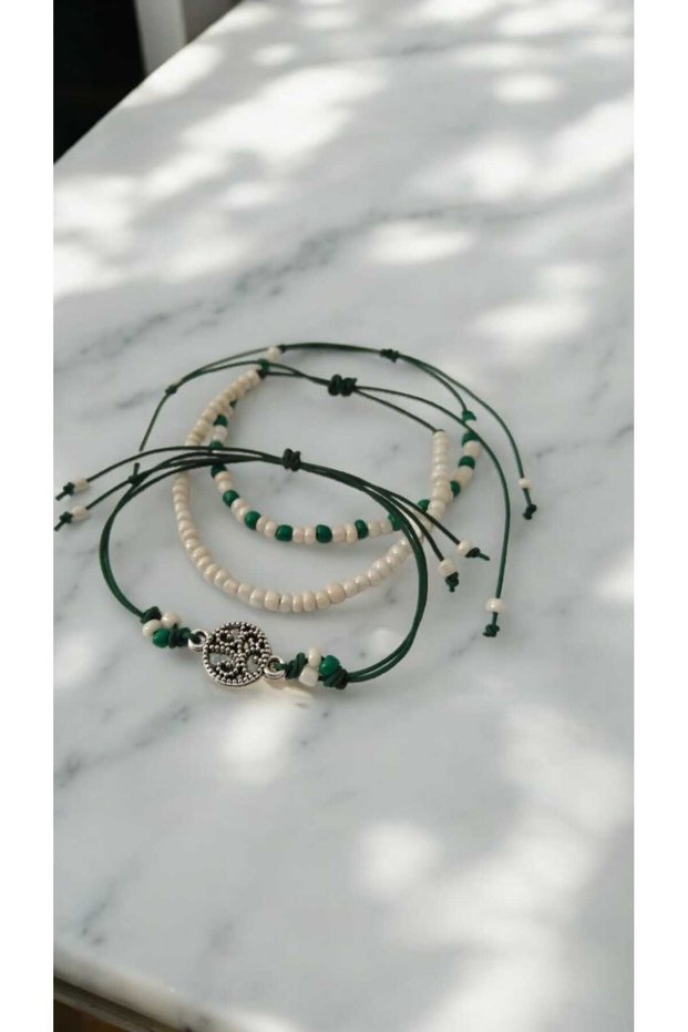 Gift Friend Friend Lover Bracelet 3-Piece Green Bracelet