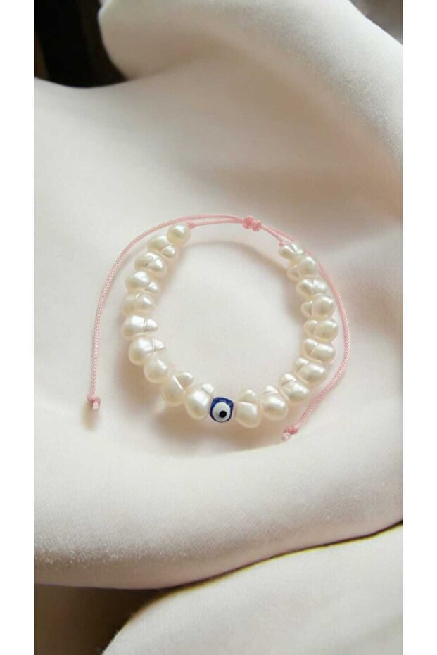 Evil Eye Bead and Pearl Bracelet as a Gift for Teacher's Day