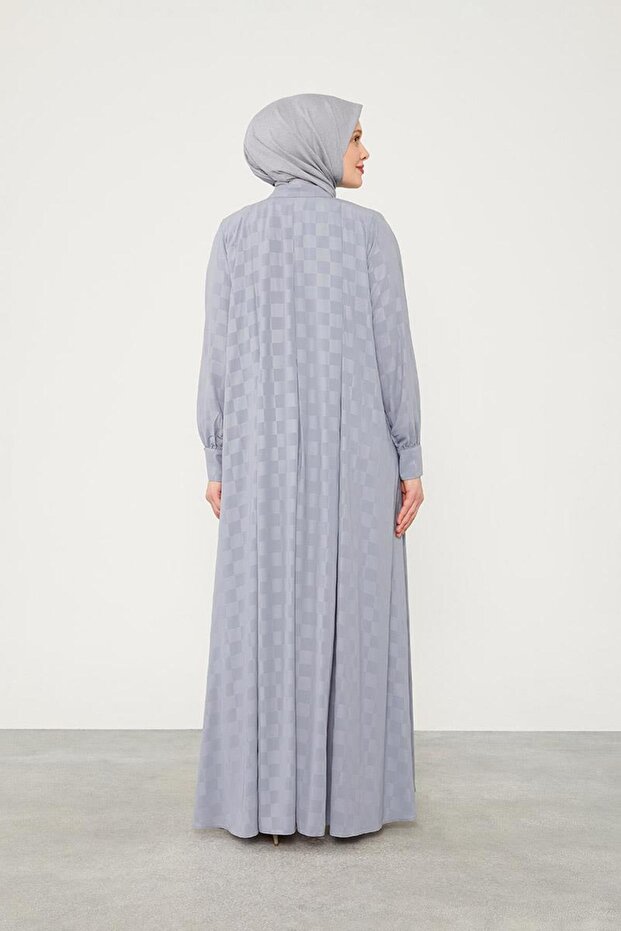 K.Grey Checkerboard Pattern Ferace - 6
