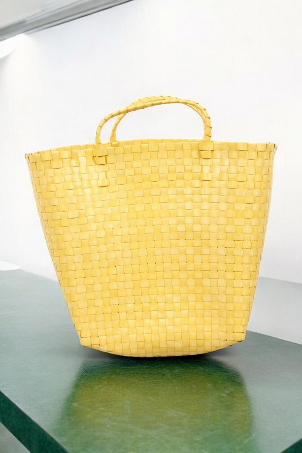 Sarı Tote Çanta Eko-Şık Sürdürülebilir Günlük Kullanım Çevre Dostu Çok Amaçlı Çanta 40x35cm - 5