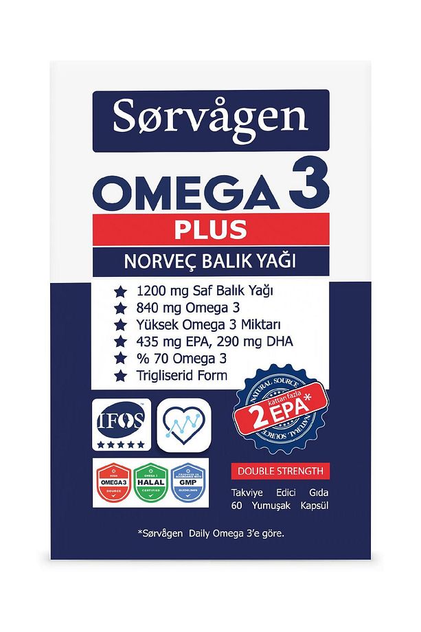 Omega 3 Plus Saf Norveç Balık Yağı, 60 Kapsül, 1200mg - 2