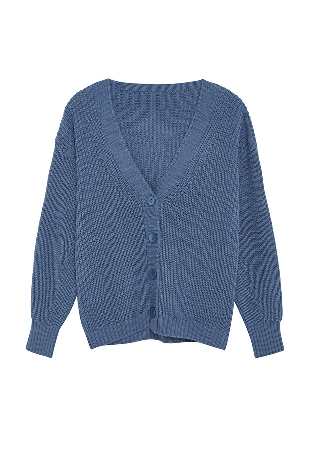 Indigo Couple Basic V Yaka Triko Hırka TWOAW24HI00383 - 7
