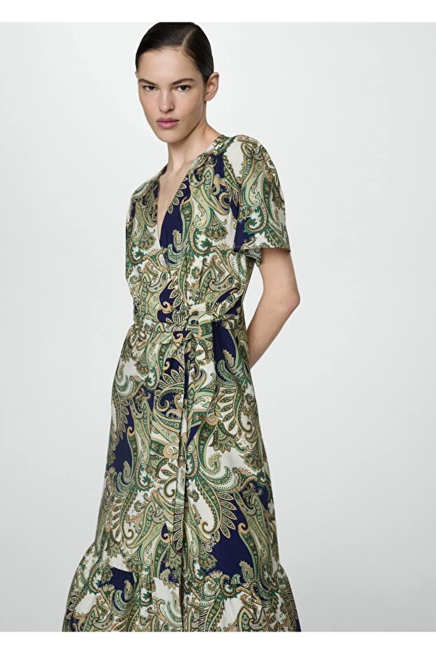 Patterned bow dress - 1