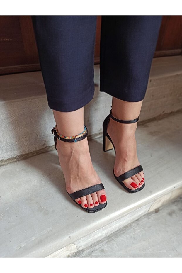 Saten Platform Tek Bant Ayakkabı - 1