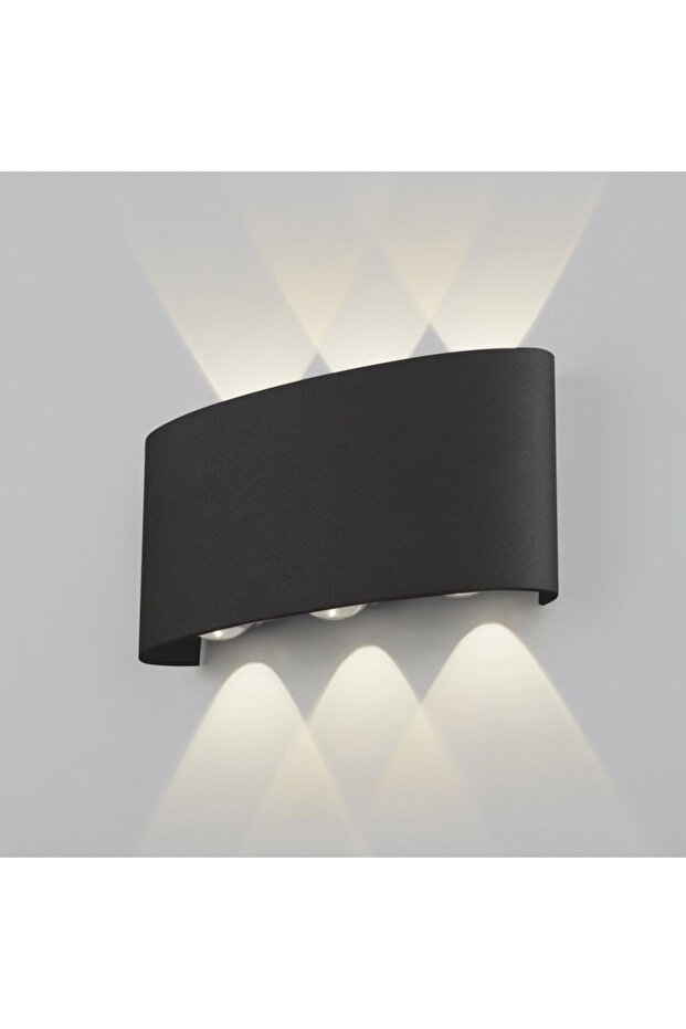 شمعدان حائط LED ثنائي الاتجاه 10 واط - ضوء النهار (3000 كلفن) - أسود - IP44 - CT-8011