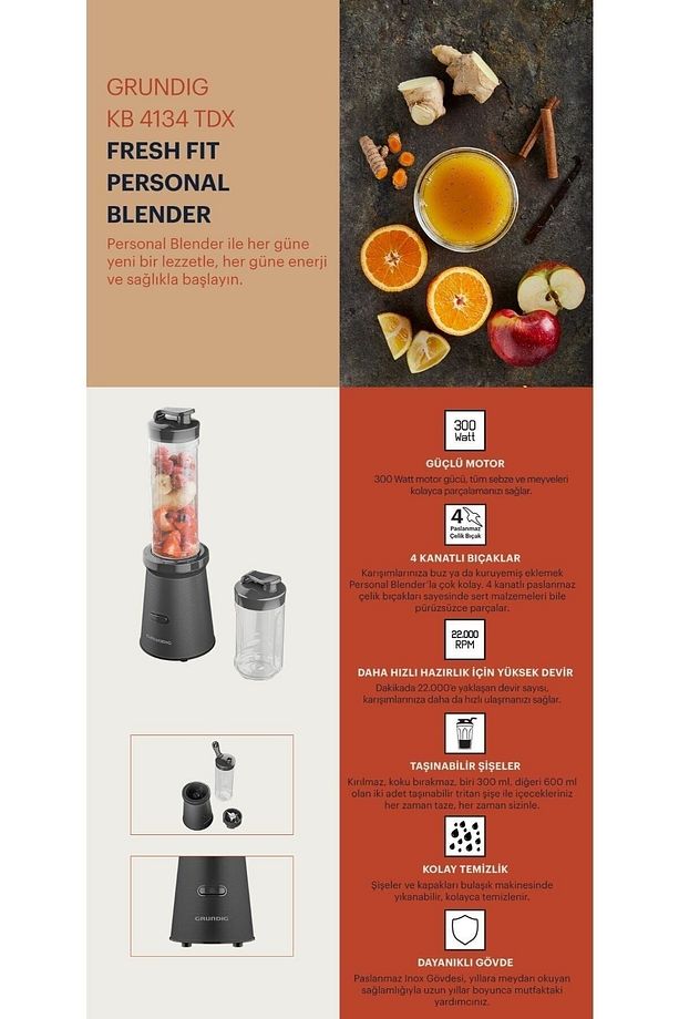 Kb 4134 Tdx Dark Inox Kişisel Blender - 5