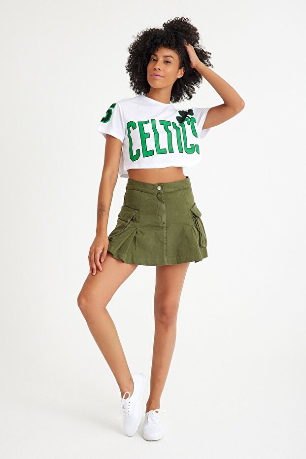 Fusta mini cargo plisată - 1