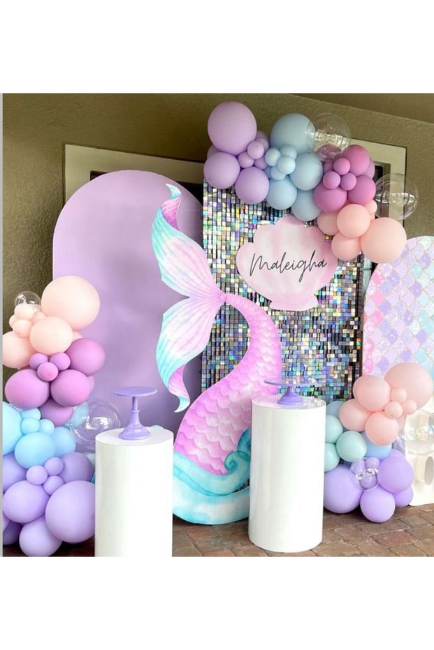 Mermaid Concept Wild Strawberry Pink Lilac Balloon Chain Set of 100