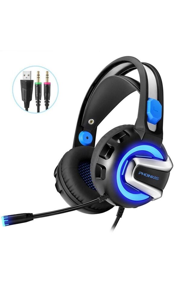 K8 Rgb Işık Mobil Oyunlar Için Oyun Kulaklığı Siyah - 1