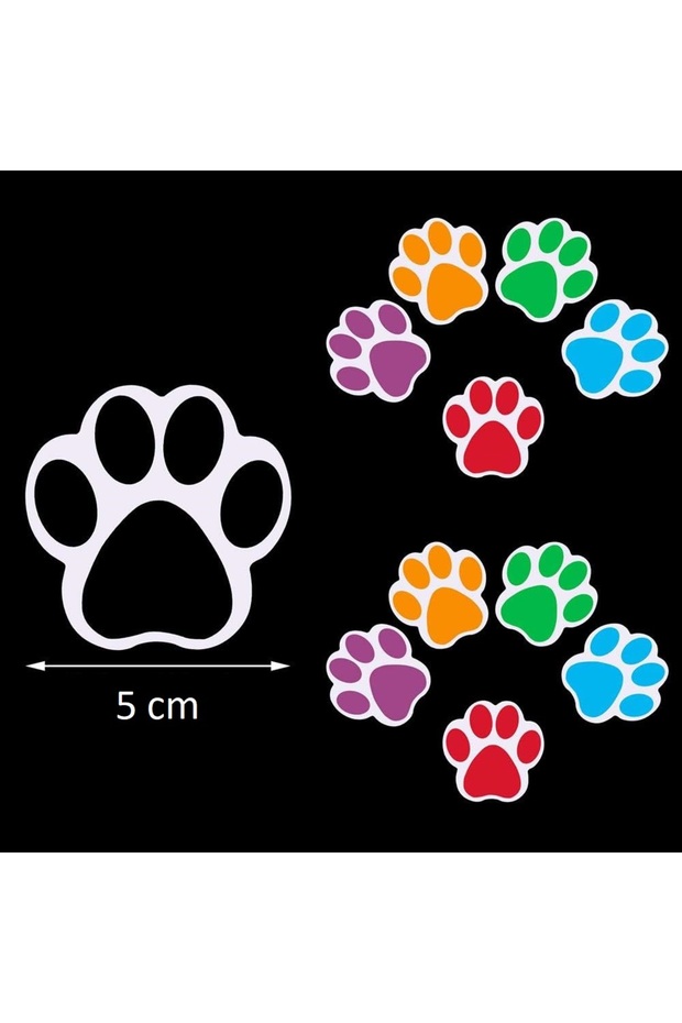 6-Pack Colorful Paw Stickers