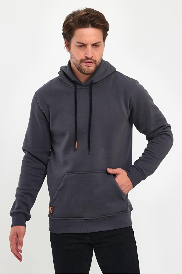 Men's Oversize Hooded Hoodie Sweatshirt - 3 Thread Kangaroo Pocket
